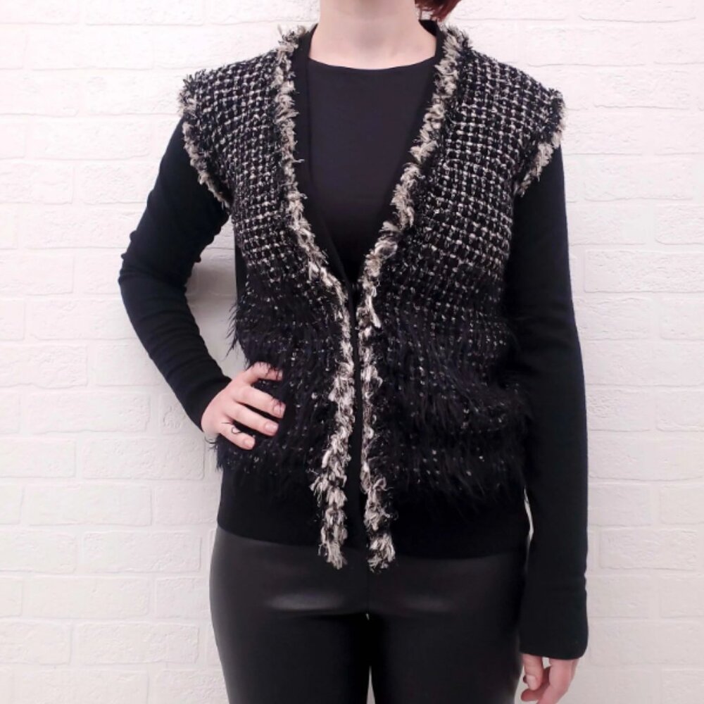 Lanvin Knit Tweed Long Sleeve Cardigan